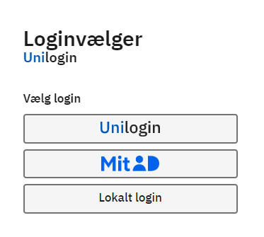 Som bruger findes der flere måder at logge ind på. Foruden Unilogin, kan MitID og lokale loginløsninger benyttes. Unilogin loginvælgeren sikrer at tjenesten, som brugeren ønsker at logge ind på, får de nødvendige oplysninger til at genkende brugeren.